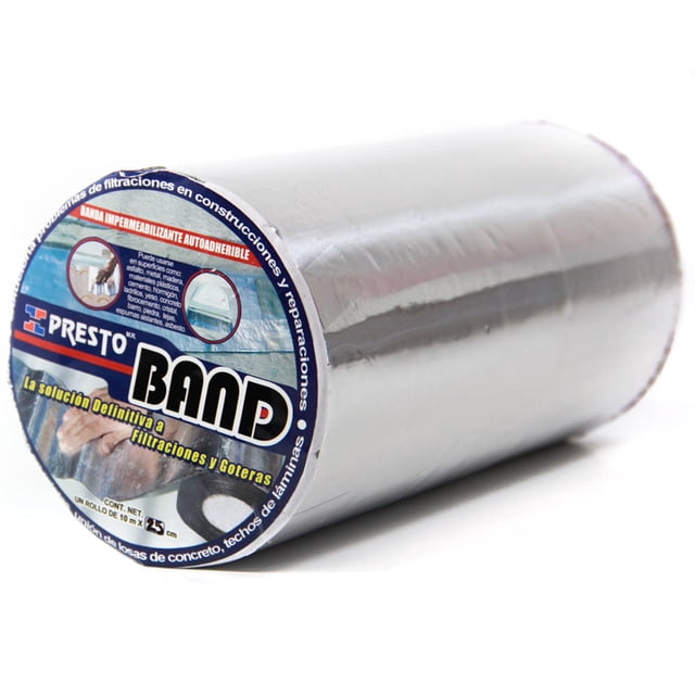 Banda Impermeabilizante Presto Aluminio 25cm x 10m