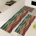 thumbnail image 2 of Farmhouse Kitchen Rug Sets 3 Pieces, Stripes Rainbow Rugs Non Slip Kitchen Rugs and Mats Set,Boho Rugs for Floor Washable Kitchen Floor Rugs for Hallway Laundry Room 20x32+20x47+20x59 Inch, 2 of 3
