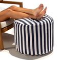 thumbnail image 3 of Jaxx Spring Indoor / Outdoor Bean Bag Pouf Ottoman, Navy Stripes, 3 of 9