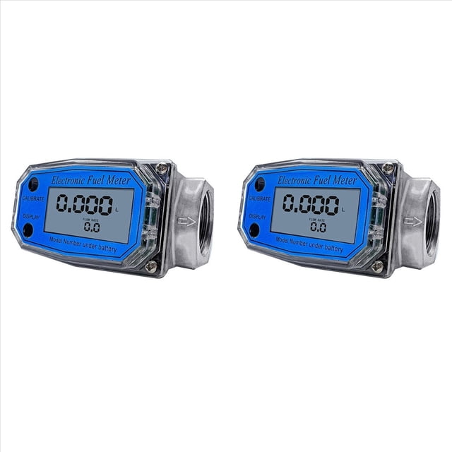 2X 25 Medidor de Flujo de Turbina Digital para Medir Gasolina Agua Mar LíQuido FlujóMetro Azul