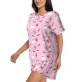 thumbnail image 2 of Kdxio Bat And Pumpkin Print Pajamas Sets for Women Short-Sleeved Pjs with Lounge Shorts Two Piece Sleepwear S-4XL, 2 of 5