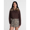 thumbnail image 2 of Madden NYC Women's Cropped Denim Jacket with Faux Fur Collar, Sizes XXS-XXL, 2 of 6