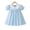 Blue, variant on 3T Baby Girls Dress 4T Girls Short Sleeve Dress Peter-Pan Collar Bubble Sleeve Toddler Girls Summer Floral Dress Apricot