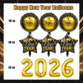 thumbnail image 2 of Globos Wclliuchi Happy New Year 2026 Black Gold 45 cm, 2 of 7