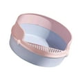 thumbnail image 1 of Caja de arena para gatos, contenedor de arena para gatos, portátil, práctico, fácil de limpiar, bandeja de arena para perros pequeños, gatitos, animal Rosado, 1 of 8