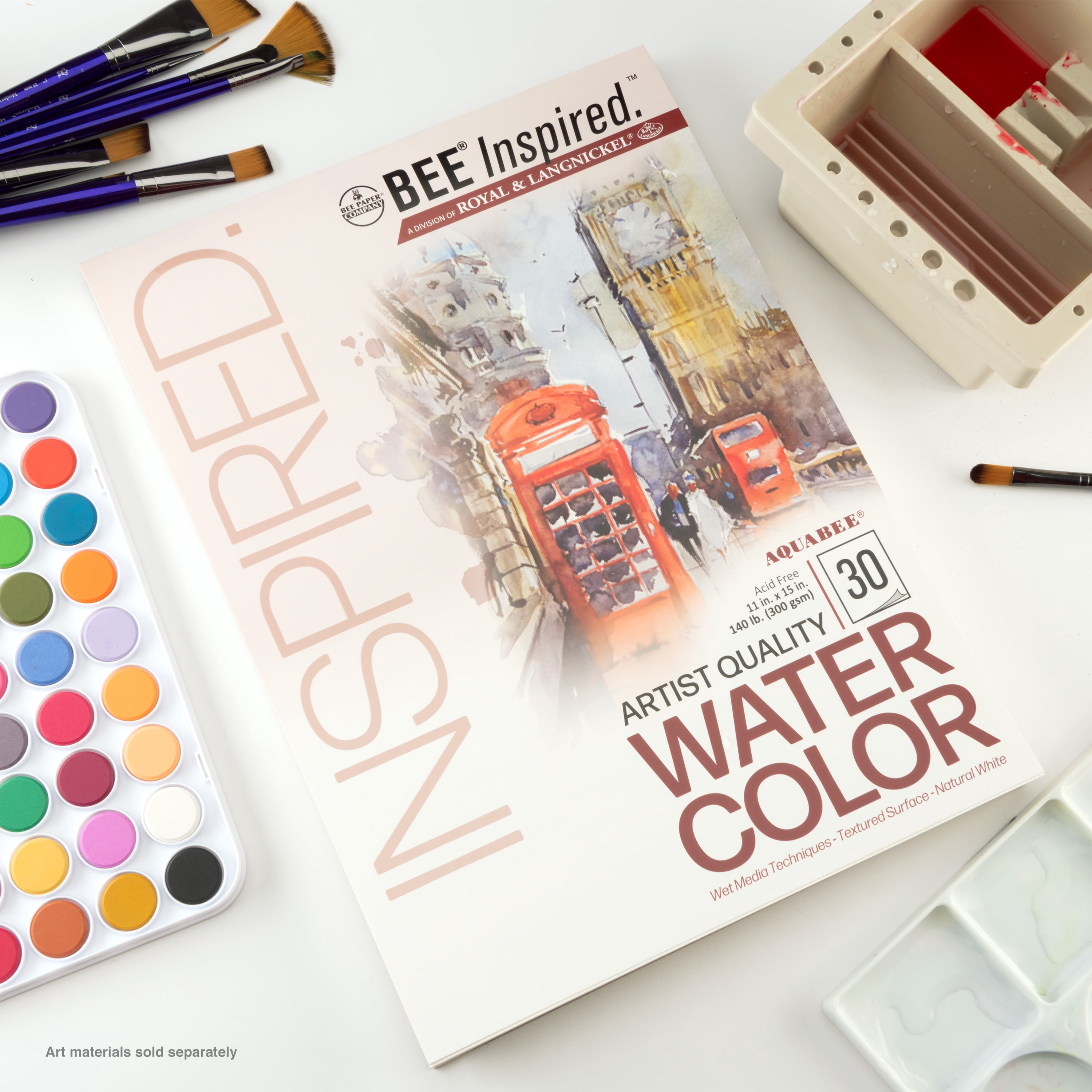 Bee Paper - Bee Inspired 11"x15" Watercolor Paper Pad, 30 Sheets, Top Tape, 140lb. 300GSM
