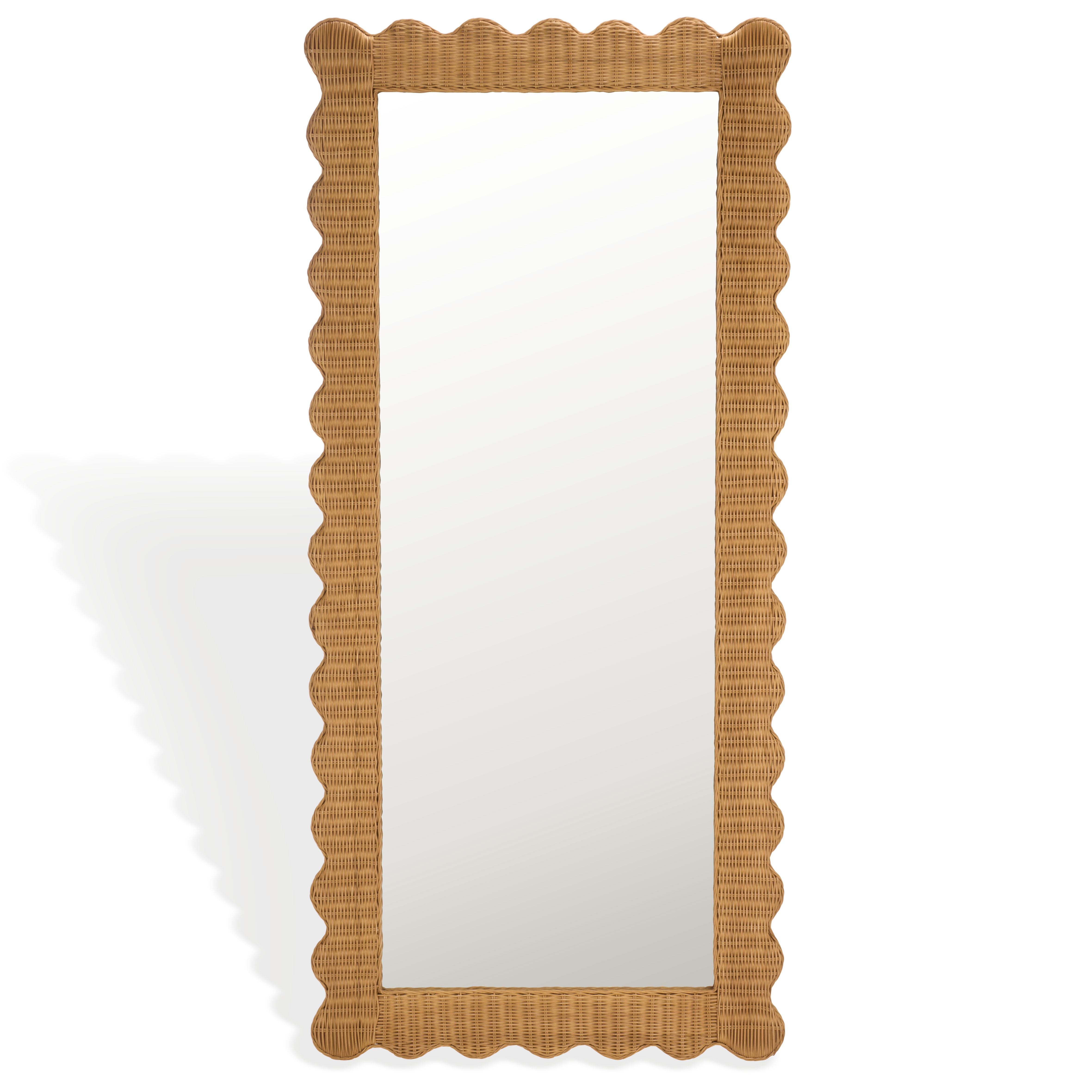 Safavieh Couture Glendetta Rattan 70" Rectangle Mirror, Natural