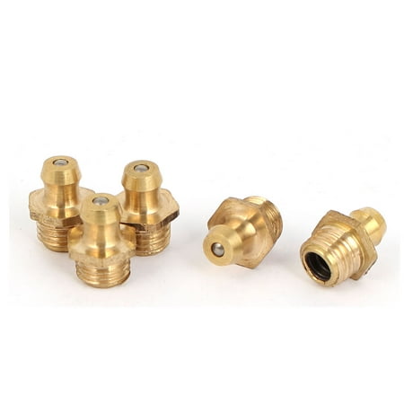 Unique BargainsM8 Male Thread 1.25mm Pitch Straight Brass Zerk Grease Nipple Fittings 5 (Best Grease For Brass Bushings)