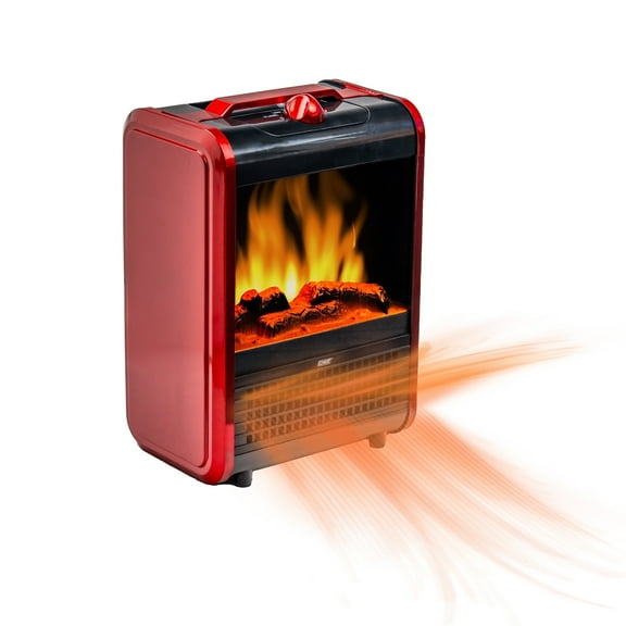 EZ-Heat Fireplace Space Heater with Realistic 3D Flame, Red