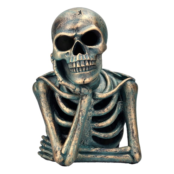 Pacific Giftware LED Skeleton Thinking Listening Pose Resin Collectible Figurine 9.84‚Äù Tall