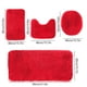 thumbnail image 3 of Juego de alfombras de baño. Fabricadas en felpa de terciopelo y espuma. Ultra absorbentes, lavables a máquina y antideslizantes para baños modernos (Rojo)., 3 of 9