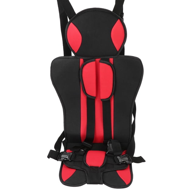 Asiento de Coche Para Niños ANGGREK Esponja Portátil 77 x 35 cm Negro + Rojo