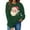Green, variant on Womens White Santa Graphic Sweatshirt - Long Sleeve Crew Neck 100% Polyester, Festive Christmas Holiday Casual Sweatshirt for Women,Size XL