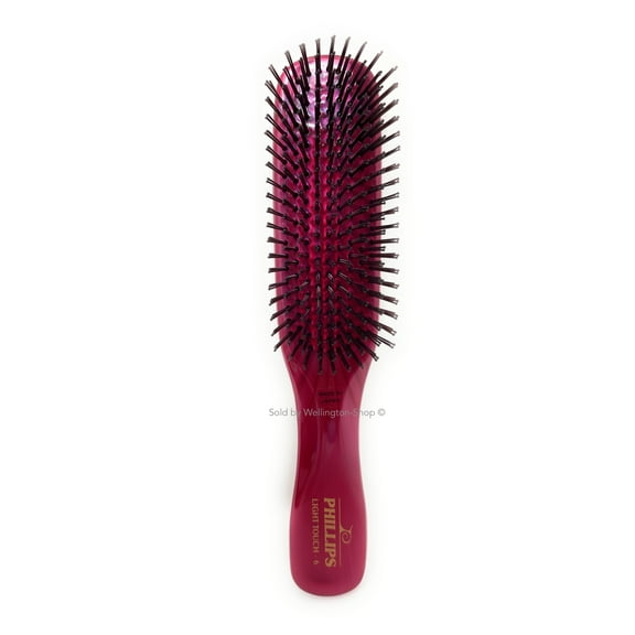 Phillips Brush Light Touch 6 Gem Nylon Bristle Hair Brush 9 rows bristle Unisex brush Ruby