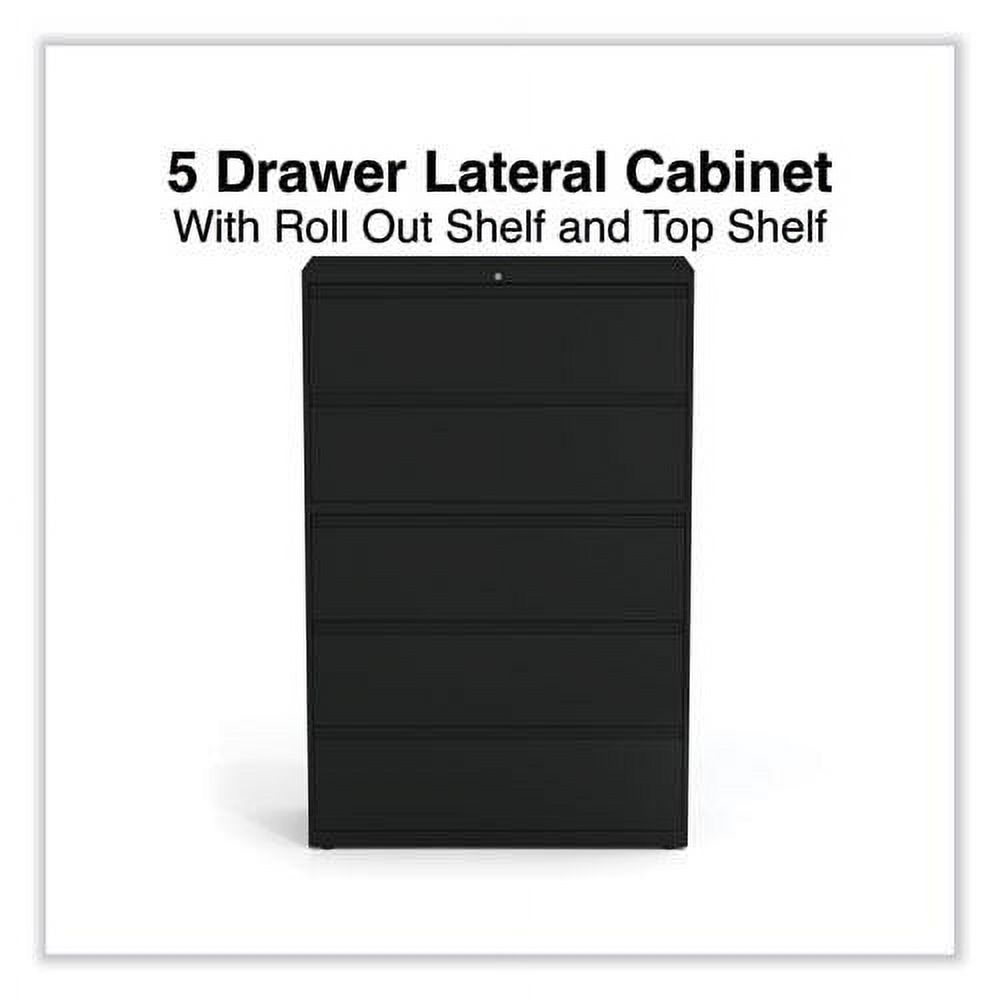 Alera Lateral File, 5 Legal/Letter/A4/A5-Size File Drawers, Black, 42" x 18.63" x 67.63" - image 2 of 9