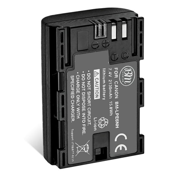 BM Premium LP-E6NH High Capacity Battery for Canon EOS R, EOS R5, EOS R6, EOS 90D, 60D, 70D, 80D, EOS 5D II, 5D III, 5D IV EOS 6D II, EOS 7D II Camera