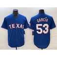 thumbnail image 1 of Nueva Camiseta De Béisbol Cardigan Rangers Baseball #53 Garcia Summer Sportswear Azul-Xxxl(56), 1 of 2
