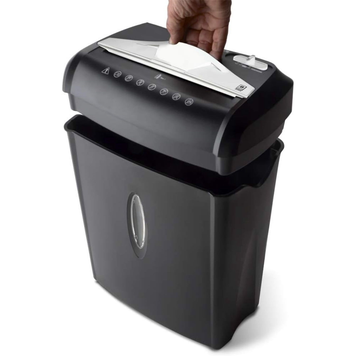 Paper and Credit Card Shredder with 3.7-Gallon Wastebasket, 8-Sheet Cross-Cut with Basket
