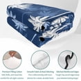 thumbnail image 4 of Quilts Full Size, Tropical Palm Tree Soft Comforter Bedding Set for Bed, Navy Blue White Plants Coastal Leaf Lightweight Quilted Bedspread with Pillow Cover(2 Pieces) for All Season, 78x90 Inch, 4 of 9