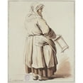 thumbnail image 2 of Edmé Bouchardon 12x14 Black Ornate Wood Framed Double Matted Museum Art Print Titled: Les Cris De Paris, Resellers (1698 - 1762), 2 of 5