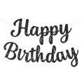 thumbnail image 1 of Banner de cumpleaños JHZMCRX Glitter Black Happy Birthday, 1 of 7