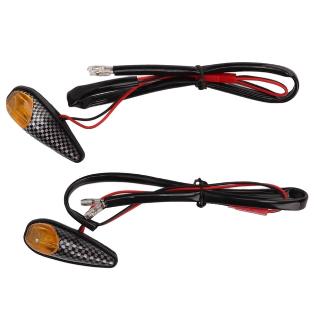 Luz De Señal De Giro De Motocicleta, Lámpara Intermitente De Motocicleta De Estilo De Fibra De Carbono Universal A Prueba De Polvo 2 Uds 12V 3W Para Scooter De Bicicleta Cergrey Motorbike Driving Light