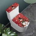 thumbnail image 2 of HELLHERO Durable Polyester Fabric Bathroom Toilet Lid Cover Set, Fits All Toilet Shapes, Elastic Edge 17x21 Inches Adjustable, Reusable, 2 of 8