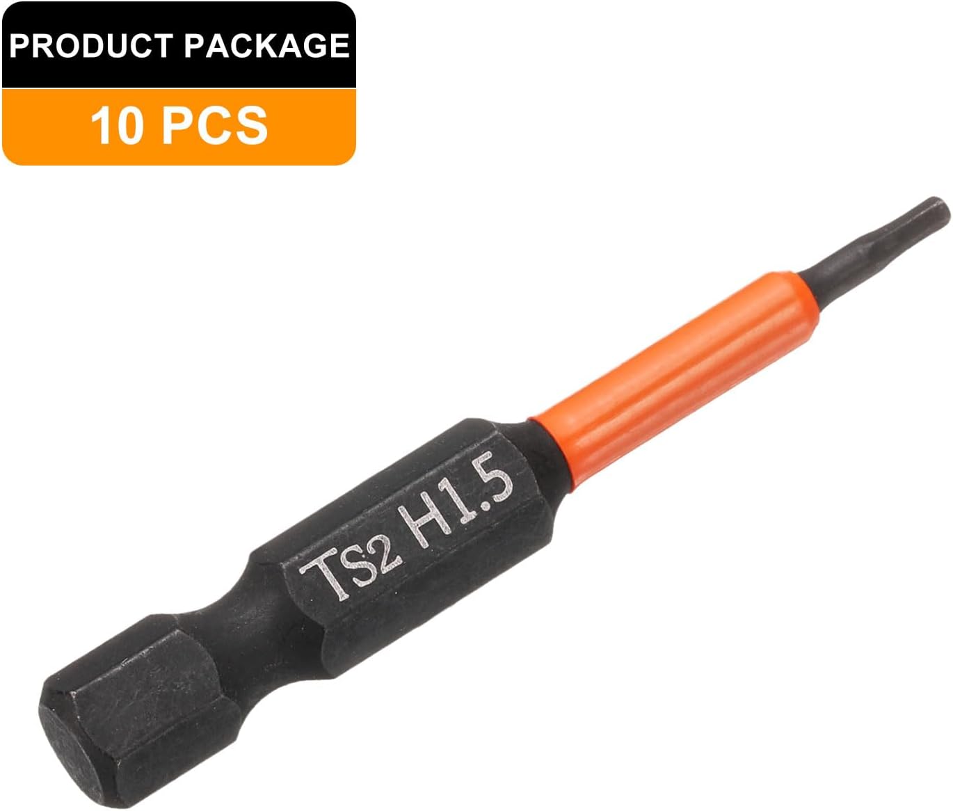 FRKSMD-10pcs Hex Head Wrench Drill Bit 1.5mm(H1.5) Metric 1/4" Hex Shank 2"(50mm) Length S2 Steel Magnetic Impact Drivers Screwdriver Bit Hexagon Electric Drill Bits