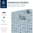 thumbnail image 4 of PRZL 10.5x10.5in Pack of 5 Cube Storage Baskets, Water Hyacinth Multipurpose Collapsible Organizers, Handwoven Toy Storage Totes for Kids Room, Nursery & Living Room - Blue, 4 of 16