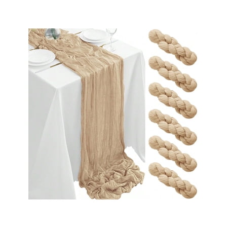 6 12Pack Beige Cheesecloth Table Runner 17x108Inch Spring Easter Cheese Cloth Table Runner 9FT Boho Gauze Table Runners Rustic Sheer Table Runners