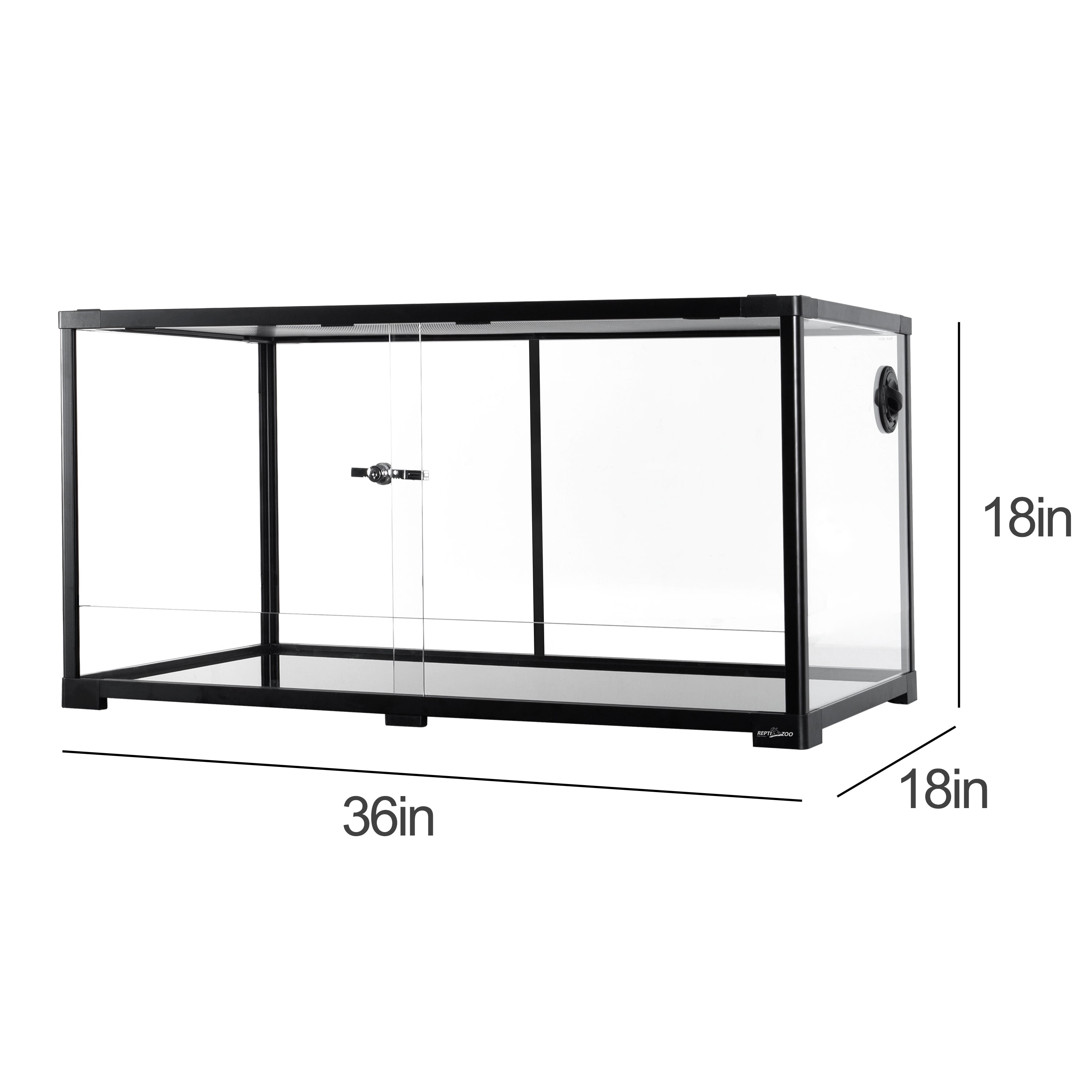 REPTIZOO Reptile Glass Tank - 36 x 18 x 18 inches Knock Down Full View Natural Terrarium