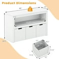 thumbnail image 3 of Costway Storage Cabinet 3 Drawer Chest w/Wheels Large Storage Cube Shelf White, 3 of 11