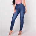 thumbnail image 1 of Pantalones vaqueros ajustados y elásticos para mujer, a la moda de cintura alta pantalón de mezclilla, informal, para ir a la oficina, para las cuatro estaciones, 1 of 5