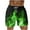 Green^, variant on Jjayotai George Shorts Men Above the Knee, Men Casual Fashion Print Shorts with Pockets, Elastic Waist Beach Pants, Mens Shorts