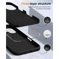 thumbnail image 2 of KOMI Designed for iPhone 16 Case,Shockproof Liquid Silicone Protective Phone Case with Soft Anti-Scratch Microfiber Lining Ultra Slim Drop Protection Phone Cover 6.1 inch Black, 2 of 5