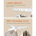 thumbnail image 3 of Foldable Tripod Clothes Drying Rack, 59 Inch Stainless Steel Laundry Drying Rack with Rotating Rail, Space Saving Indoor Outdoor Garment Rack, White + Silver,1-Tier, 3 of 7