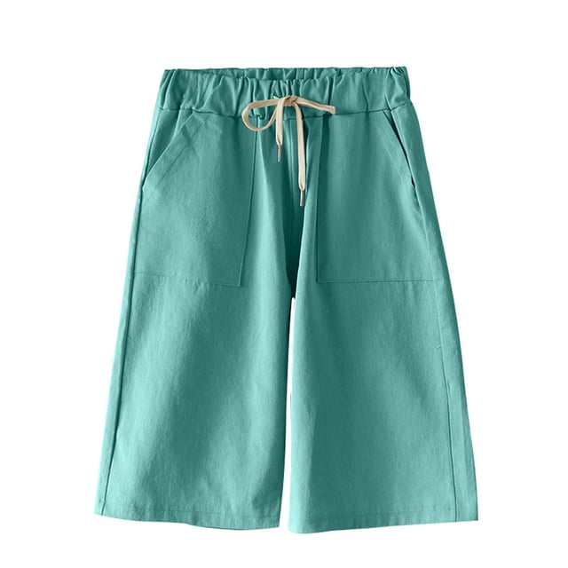 Pantalones cortos casuales de verano para mujer, pantalones cortos deportivos para gimnasio, pantalones cortos sueltos para senderismo, correr, pantalones cortos con bolsillos