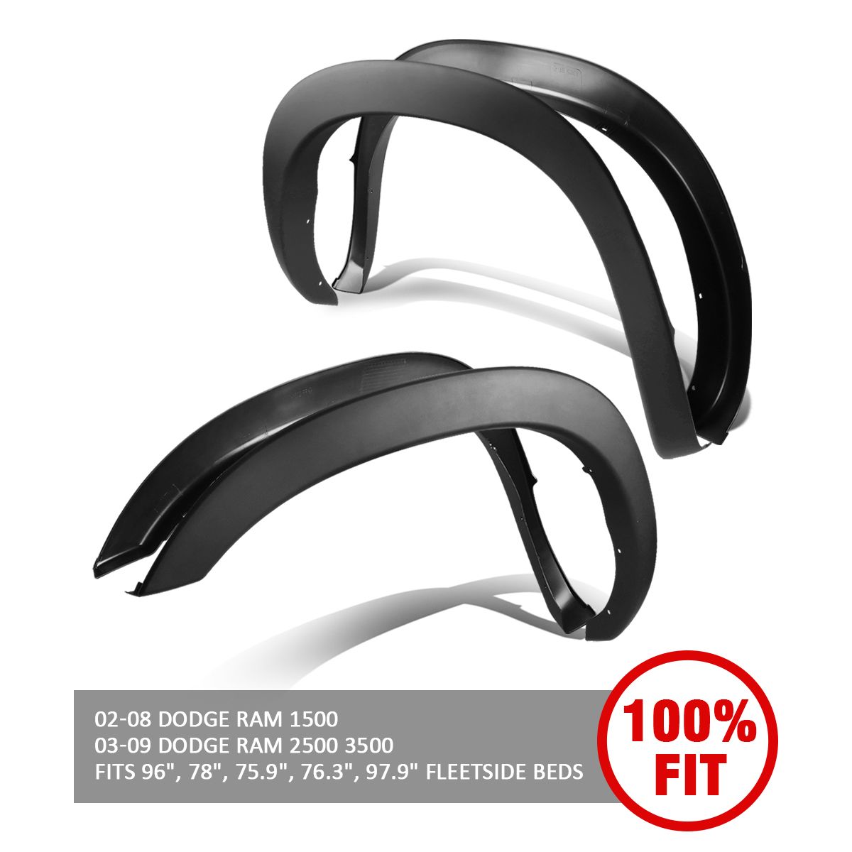 Fender Flares For 0208 Dodge Ram 3rd Gen Factory Style 4 Pieces