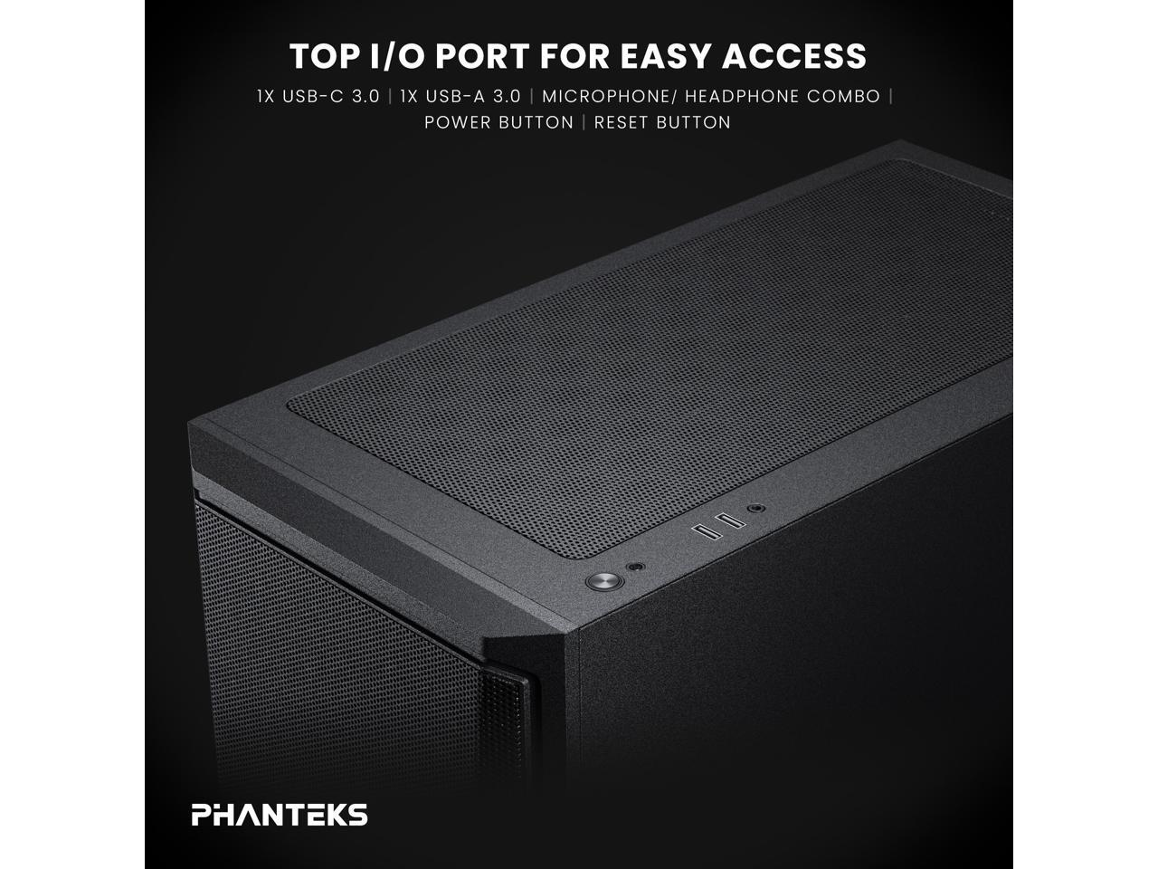 Phanteks Eclipse G370A, mid-tower Gaming Chassis, high airflow mesh, 3x M25 D-RGB Fans, Black.