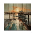 thumbnail image 3 of Designart "Coastalpier Pier Perspective Painting II" Nautical & Beach Print on Natural Pine Wood, 3 of 5