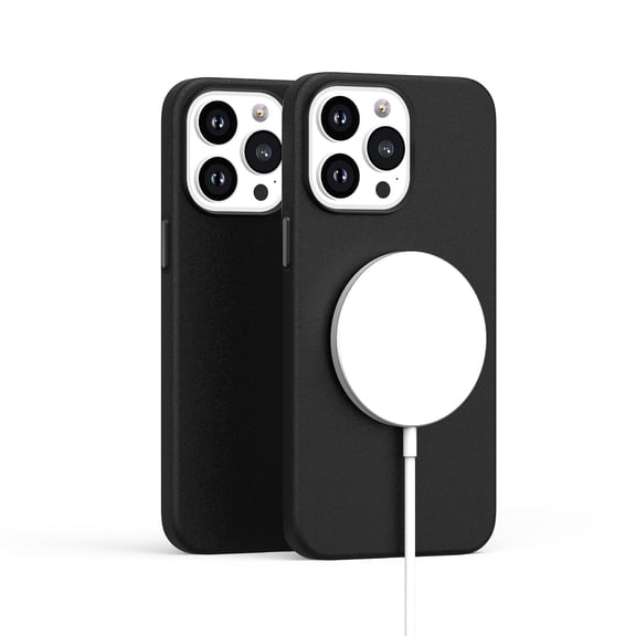 For Iphone 11 Pro Max Xi6.5 Pu Leather With Inner Magnetic Circle Colored Metal Buttons - Black
