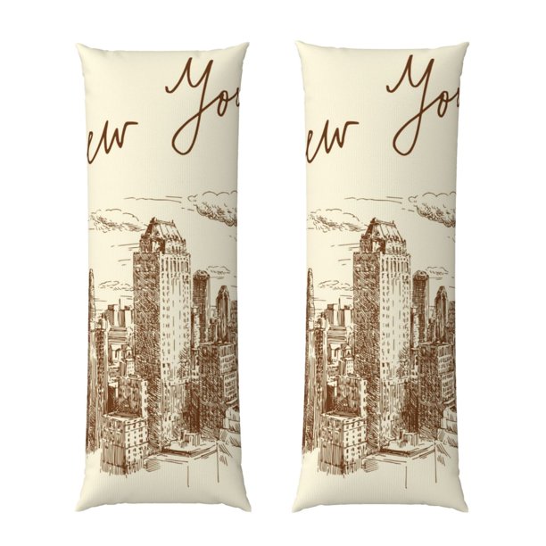 Balery New York Funda Protectora para Almohada Corporal de Algodón Hipoalergénico con Cierre(55 x 21 pulgadas), Almohadas No Incluidas