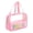 Pink, variant on Large Clear Travel Toiletry Bag Preppy Nylon Makeup Cosmetic Pouch with Handle and Zipper for Women Girls Beach Vacation