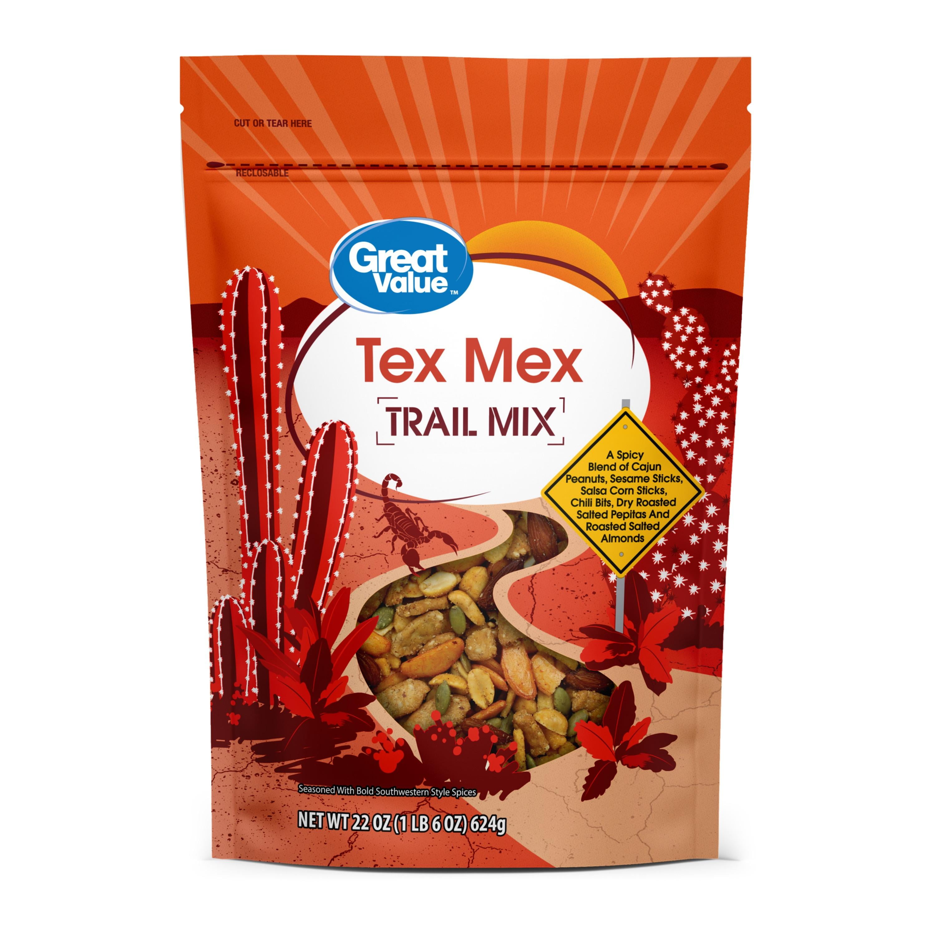 (4 pack) Great Value Tex Mex Trail Mix, 22 oz