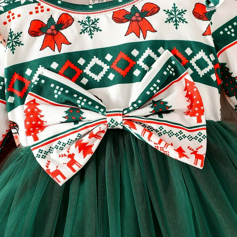 Kogui Christmas Dress for Baby Girl Girls Long Sleeve Dresses, Soft Casual  Dresses for Kids Size 9 12 Months(Green,9-12 Months) - Walmart.com