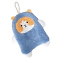 thumbnail image 2 of Towel Dog Pattern Coral Fleece Strong Water Absorption Fast Drying Hanging Hand Towel Blue, 2 of 9