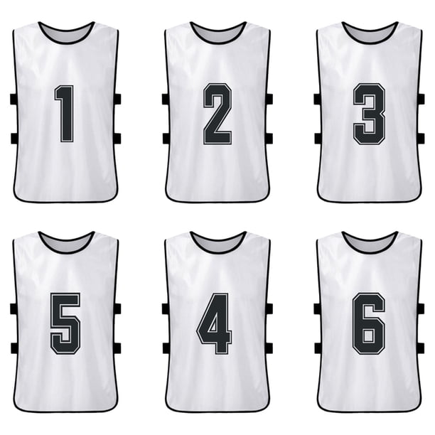 Chaleco 6 PCS Adultos Fútbol Pinnies Jerseys del equipo de fútbol de secado rápido Deportes juvenile Tomshoo Chaleco