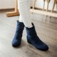 thumbnail image 4 of NECHOLOGY Botas Mujer Adulto Femenino Zapatos Botines mujer Botas casuales de cabeza redonda plisada de ante de color sólido a la moda de estilo británico para mujer (Blue, 6.5), 4 of 7