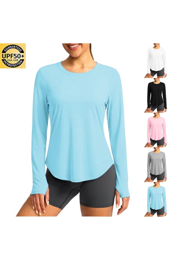 Sun Shirt for Women UPF 50+ Protection Long Sleeve Swim Shirts UV Sun Protection Rash Guard Surfing Swimsuit with Thumb Hole