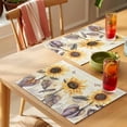 thumbnail image 4 of Sunflower Placemats Set of 6 Yellow Summer Botanical Floral Farmhouse Place Mats Indoor Wipeable Table Mats Washable Cloth Dining Table Placemats for Kitchen Holiday Party Home Decor 13x19 Inch, 4 of 9